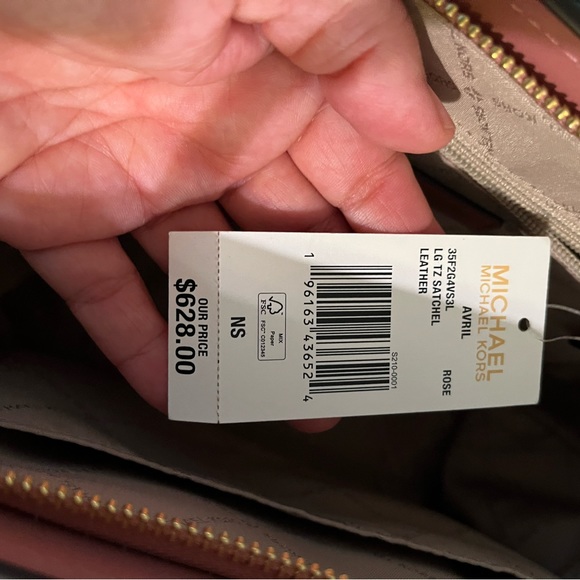 NWT, MICHAEL KORS, NEW,Avril ,Leather,with tag, with shoulder strap, Rose - Picture 11 of 12